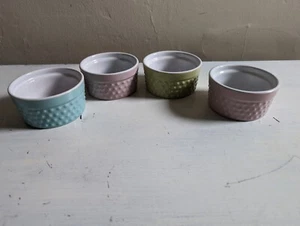 Set Of 4 PIER 1 Pastel Ramekins For Desserts, Soufflés, Tasting or Trinkets - Picture 1 of 13