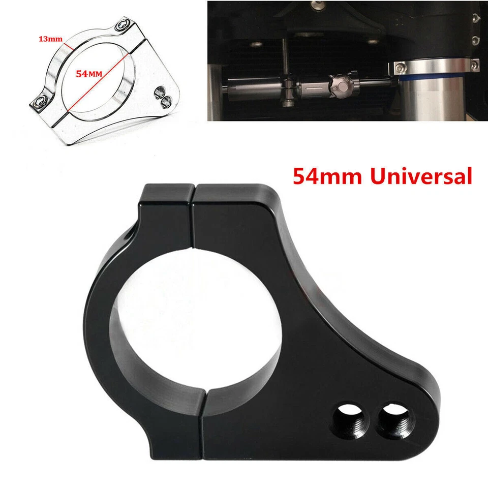 Soporte de abrazadera de marco de horquilla amortiguador de dirección de aluminio CNC universal de 54 mm Foto 1 de 4