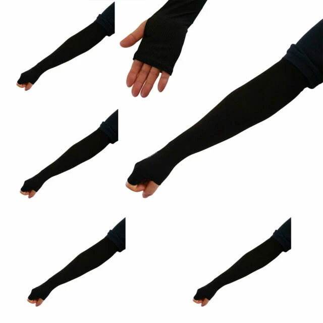 HiCool 3 Pairs UV Sun Protection Arm Sleeves Cover - Black