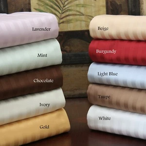 Fitted Sheet Set Extra Deep Wall Awesome Egyptian Cotton All Strip AU Super King - Foto 1 di 95