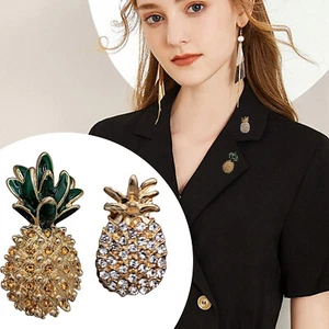 Brooch Fruit Shape Pineapple Diamond Brooch Jacket Lapel Brooch Fashion - Picture 1 of 16
