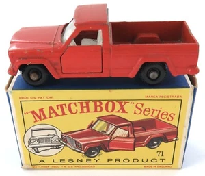 Vintage Lesney Matchbox Jeep Gladiator Pick-Up Truck No 71 + Box. - Picture 1 of 12