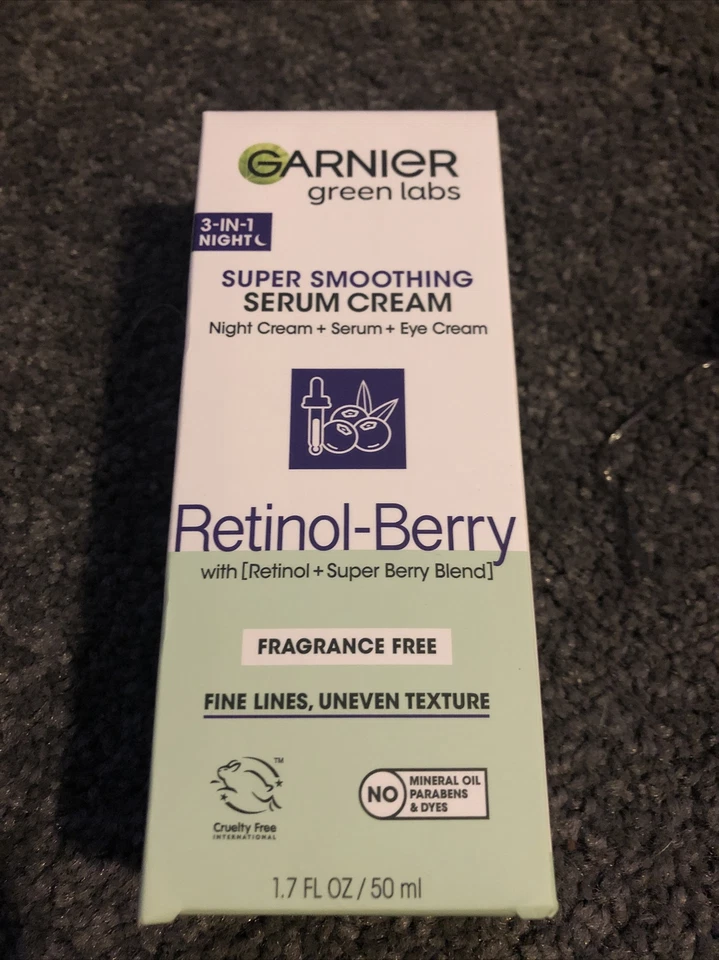 NEW Garnier Green Labs Retinol-Berry Super Smoothing Night Serum Cream 3-in-1. - Image 1 of 1
