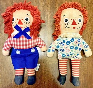 Bambole vintage anni 70 originali Raggedy Ann & Andy 7" Knickerbocker - Foto 1 di 4