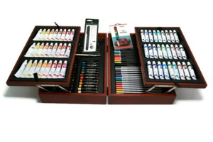 Art Studio Wood Carry Case With Some Extras - Picture 1 of 8