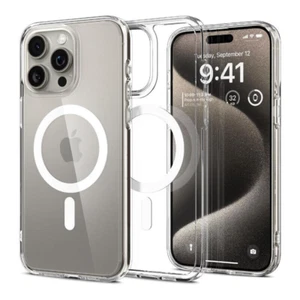 Clear Magnetic Case Mag Cover for Apple iPhone 16 15 14 13 12 Pro Max Shockproof - Picture 1 of 13