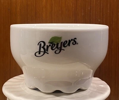 Винтажная керамическая белая фарфоровая чаша для мороженого Breyers - Изображение 1 из 4
