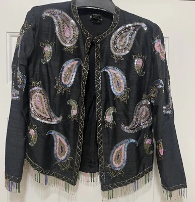 Chaqueta vintage con cuentas de seda Diva Inc  Foto 1 de 4