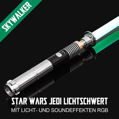 Star Wars Luke Skywalker Metall Lichtschwert mit Licht- & Soundeffekten RGB NEU! - Bild 1 von 4