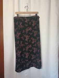 Vintage Rena Rowan Womens Fairy Grunge Midi Skirt 24W Dark Floral Whimsigoth - Picture 1 of 9