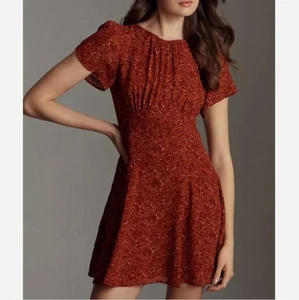 REFORMATION Lula Minikleid Damen 2 rot Blumen Anthropologie Neu mit Etikett - Bild 1 von 16
