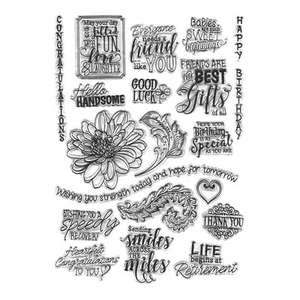 Blessing Words Flowers Leaves Clear Stamps for Card Making Decoration DIY Scr... - Picture 1 of 6