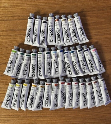 LOTE DE 35 Tubos DORADOS Pinturas Acrílicas Colores Artista 2fl oz *NUEVOS Foto 1 de 3