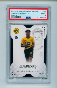 2023-24 Julien Duranville Topps Premium Black Borussia Dortmund Rookie /10 PSA 9 - Picture 1 of 3