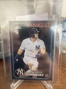 2024 Topps Chrome Sapphire JASSON DOMINGUEZ nero /10 RC #60 Yankees Rookie - Foto 1 di 3