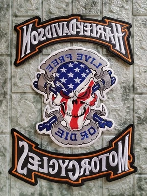 Harley lover patches, skull style, rockers, bones for motorcycle jacket - Image 1 of 4