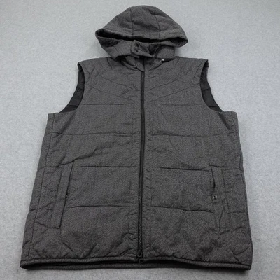 AX Armani Exchange Puffer Vest Mens XL Gray Black Hooded Wool Duck Down Full-Zip - Image 1 of 4