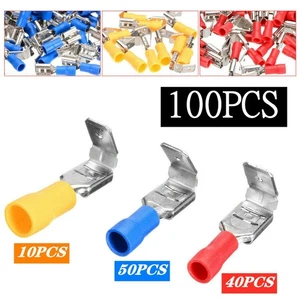 100pcs 22-10AWG Crimp Wire Connectors Kit Piggyback Spade Terminals Quick Splice - Picture 1 of 12