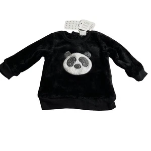 Pullover Panda Top Unisex Absorba Paris 3-6 meses Negro Polar Nuevo - Imagen 1 de 7