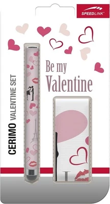 Speedlink Tablet Stylus & Cleaning Cloth Be My Valentine Gift Set White/Pink - Image 1 of 4
