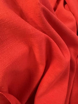 Scarlet Red Super Soft Linen & Rayon Blend Fabric - Image 1 of 3