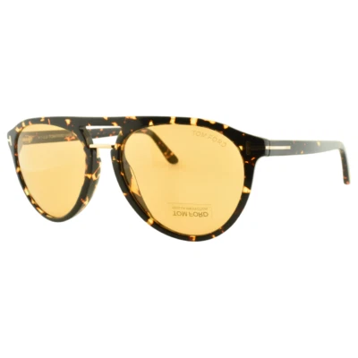 НОВЫЙ! Женские солнцезащитные очки TOM FORD BURTON TF697 52F 56-18-145 Havana Aviator с полным ободком - Изображение 1 из 4