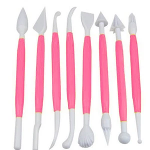 8pcs Fondant Cutter Pen Non-stick Double-head Cake Decorating Pen Set Plastic - Picture 1 of 13