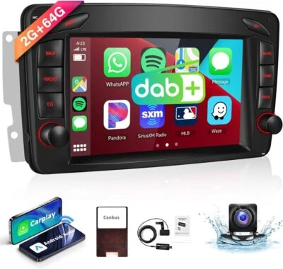 DAB+ 7" Autoradio GPS Navi Android 13 2+64GB Für Mercedes Benz W203 W209 CarPlay - Bild 1 von 4