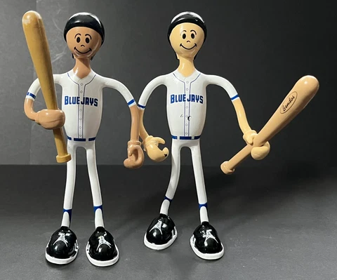 2 Vintage 2003 MLB Toronto Blue Jays Batter W/ Bats Bendable Baseball Players Cover