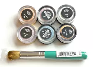 Lot of 7 BareMinerals Pastel Assorted Colors Eye Shadow & Eye Buki Brush - Picture 1 of 5