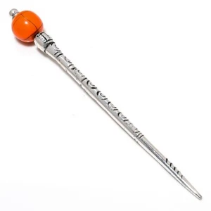 Türkis Orange Edelstein 925 Sterling Silber Handarbeit Schmuck Haarnadel Ohrstecker F45 - Bild 1 von 6