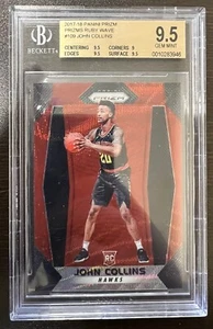 2017-18 Panini Prizm #109 JOHN COLLINS RED RUBY WAVE RC ROOKIE BGS 9.5 - Picture 1 of 2