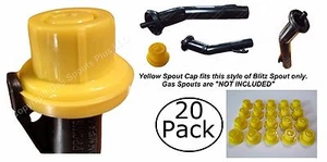 20x BLITZ Replacement YELLOW SPOUT CAPS Top Hat Style fits #900302 900092 900094 - Picture 1 of 12
