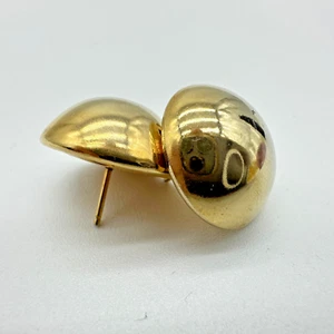 Goldfarbene Knopf Mode Kostüm Ohrringe Party schwarze Krawatte Event - Bild 1 von 5