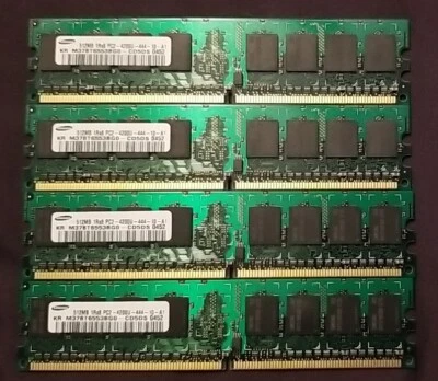 4 Samsung 512MB 1Rx8 PC2-4200U DDR2 Desktop Memory Ram - Image 1 of 3
