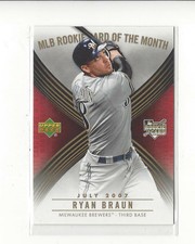 2007 Upper Deck MLB Rookie Card of the Month #ROM4 Ryan Braun RC Rookie Brewers