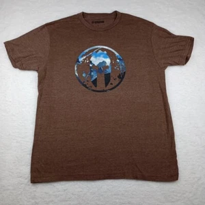 Camiseta Spartan Marrón Rústico Claro Para Hombre Talla Grande (Montañas en Logo) - Imagen 1 de 6