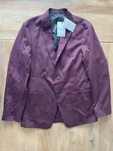 Theory Unconstructed Sport Jacket Mens 40R Maroon Semi Tech Blazer Coat NWT $595 - Picture 1 of 11