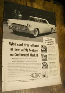 1957 Lincoln Continental Mark II mid-size-mag DuPont car tire ad - Picture 1 of 1
