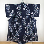 Yukata kimono Cotton Floral Navy 62.6inch Women's
