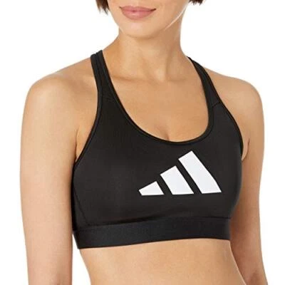 adidas Women's Don't Rest 3 Bar Bra, Black/Grey/White, Size XS (X-Small) - Image 1 of 2