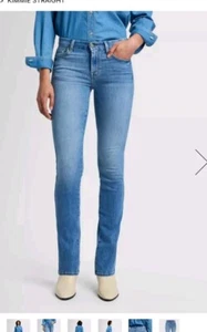 7 for All Mankind Jeans Damen Blau Kimmie Straight Leg Form Fitted 32 - Bild 1 von 8
