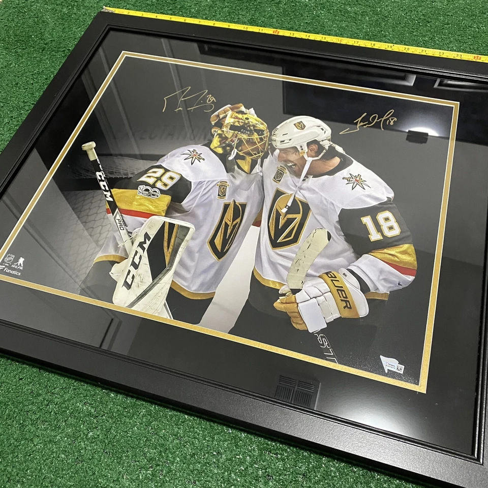 Marc-Andre Fleury James Neal Vegas Golden Knights Autograph 16x20 (Fanatics COA) - Image 1 of 4