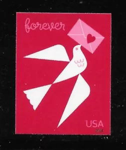 Scott #5826a IMPERFORATE (SIN TROQUELADO) 2024 Amor/Paloma con letra única, MNH - Imagen 1 de 1