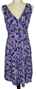LANDS' END Women's Multicolor Paisley/Floral Sleeveless Pleated Dress - Size S - Picture 1 of 9