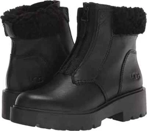UGG® AUSTRALIA CZERIESA BLACK LEATHER MOTO ANKLE BOOTS UK 6 EU 39 USA 8 RRP £185 - Picture 1 of 23