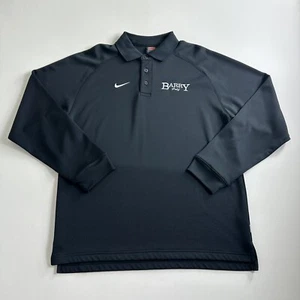 Camisa polo de golf vintage Nike Team Barry University para hombre talla negra manga larga - Imagen 1 de 9