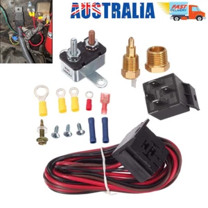 Car Auto Thermo Fan Control Relay & Thermostat ON-85°C OFF-76°C Temp Switch Kit - Picture 1 of 8