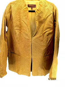 Hal Rubenstein Damen Lederjacke Gold Größe 1X Reg Made In China - Bild 1 von 4