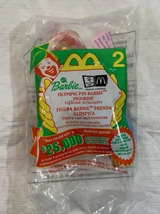 Giocattolo Happy Meal McDonald's 2000 #2 Spilla Olimpica Barbie Figurina con Adesivi - Foto 1 di 4